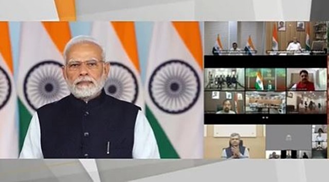 PM Modi unveiling the logo, theme and website of India’s G20 Presidency. (Twitter screengrab/ANI)