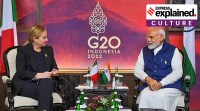 g20 bali, NARENDRA MODI, Giorgia Meloni , Modi gifts G20, what is patan patola, patan patola history, indian express