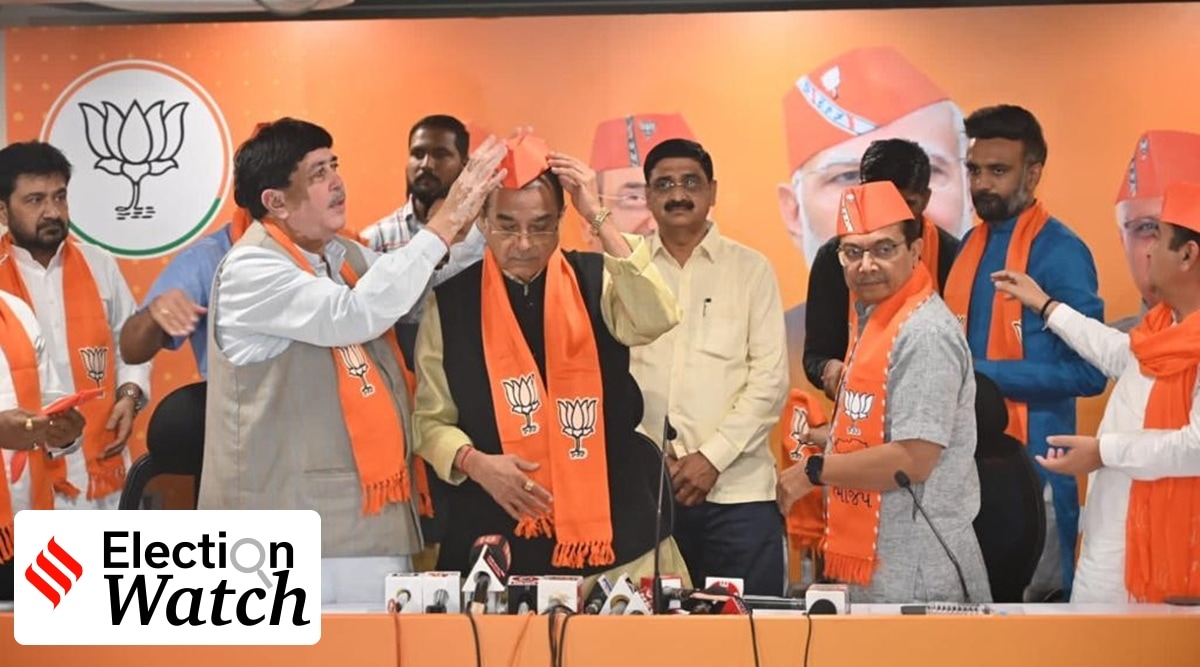 Interacting with media persons after joining BJP, Rathva said, “I consider it myself lucky on this occasion (of joining BJP).” (Source: Twitter/@BJP4Gujarat)