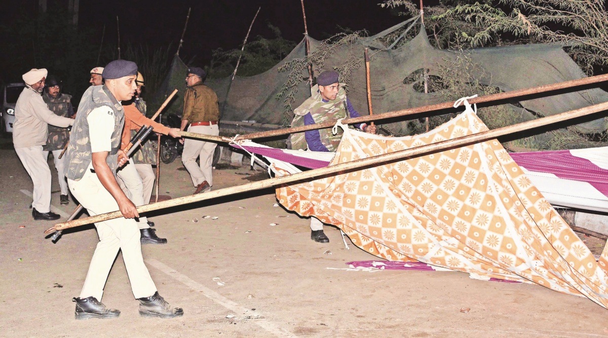 Panchkula Police , protest, indian express