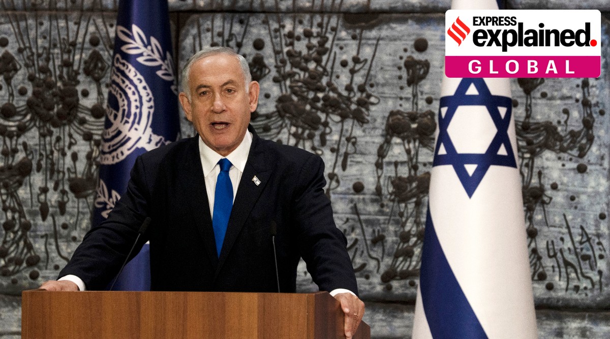 srael's Likud Party leader Benjamin Netanyahu makes a statement in Jerusalem, Sunday, Nov. 13, 2022. (AP Photo/ Maya Alleruzzo, File)
