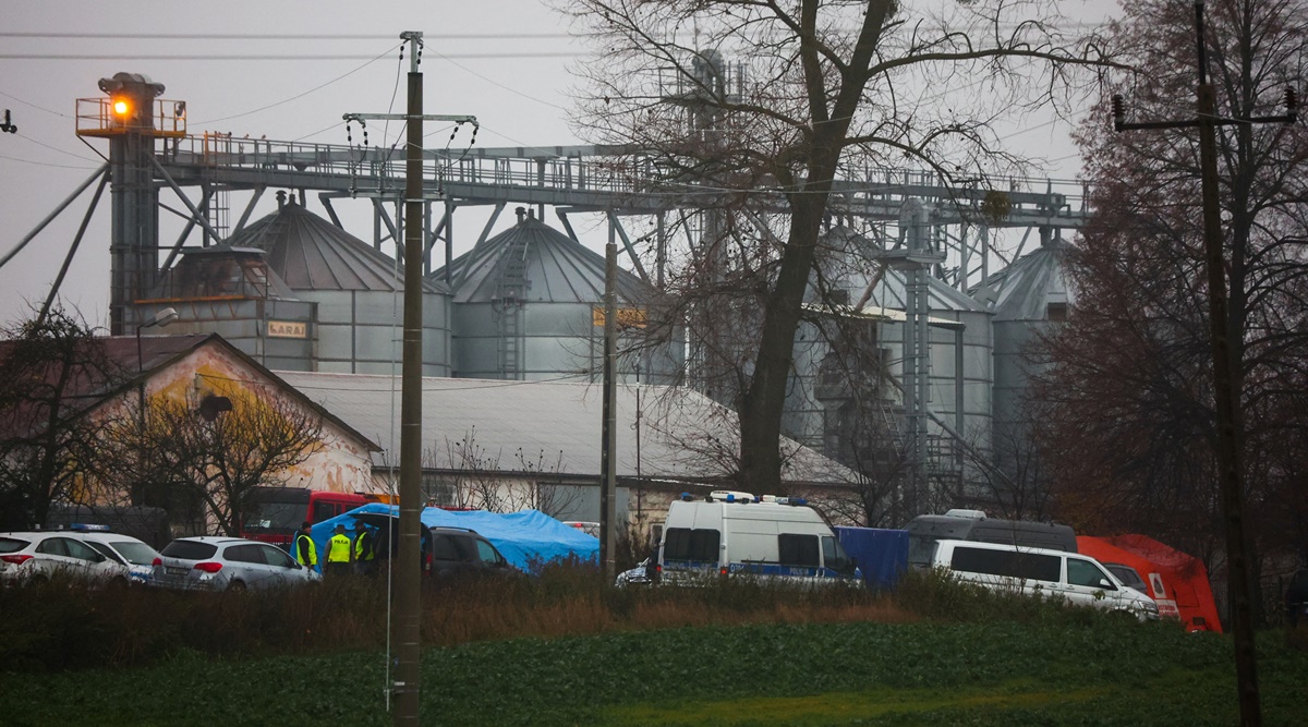 Police officers work at the site after explosions in Przewodow, a village in eastern Poland near the border with Ukraine, November 16, 2022. (REUTERS)