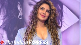 Priyanka Chopra, Priyanka Chopra news, Priyanka Chopra fashion, Priyanka Chopra in India, Priyanka Chopra in Chikankari pantsuit, celeb fashion, indian express news