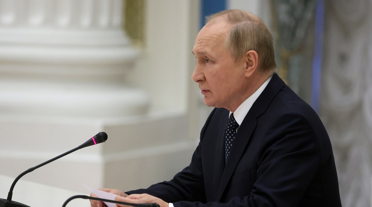 Russian President Vladimir Putin chairs a meeting with members of the Security Council at the Kremlin in Moscow, Russia, Friday, Nov. 18, 2022. (AP)