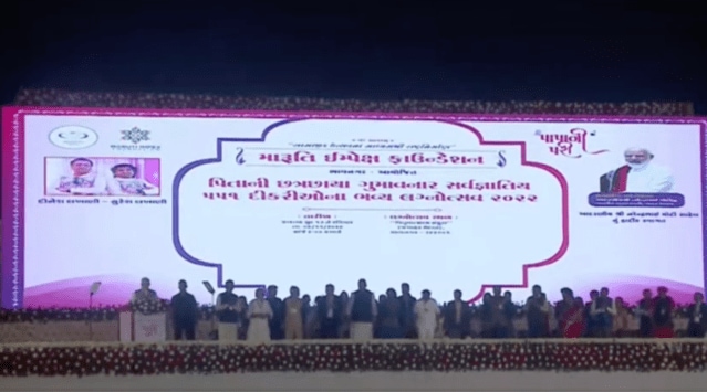 The Prime Minister also highlighted various initiatives taken by the Gujarat government and the state BJP in the social sector such as the campaign to eliminate malnutrition and to free India of Tuberculosis. (@narendramodi/ Twitter screen grab)