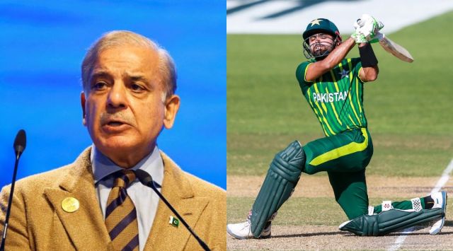 Pakistan Prime Minister Shehbaz Sharif (left) and Pakistan men;s cricket team captain Babar Azam. (Reuters | AP) 