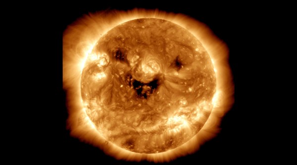 photo of the sun 'smiling'
