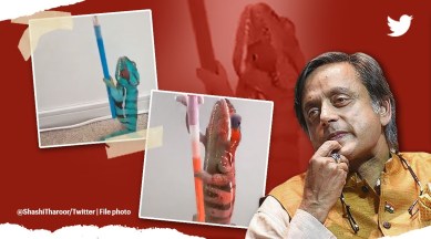 Shashi Tharoor, Shashi Tharoor posts video of chameleon, Gujarat polls, Shashi Tharoor dig at defectors, indian express
