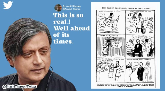 Shashi Tharoor shares a 1919 ‘The pocket telephone’ cartoon, netizens ...