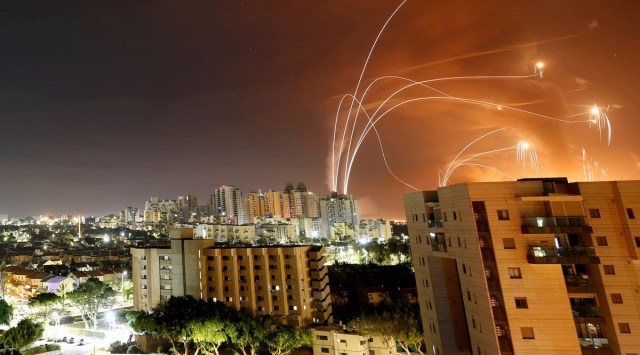 The Iron Dome at work in May last year. (Reuters/File)