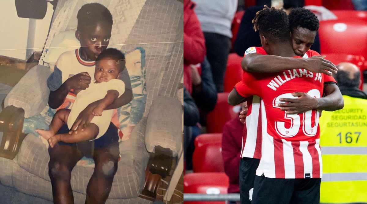 Inaki Williams com seu irmão mais novo Nico