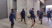 Watch: India, New Zealand cricketers play ‘football volleyball’ as rain delayed toss in first T20I