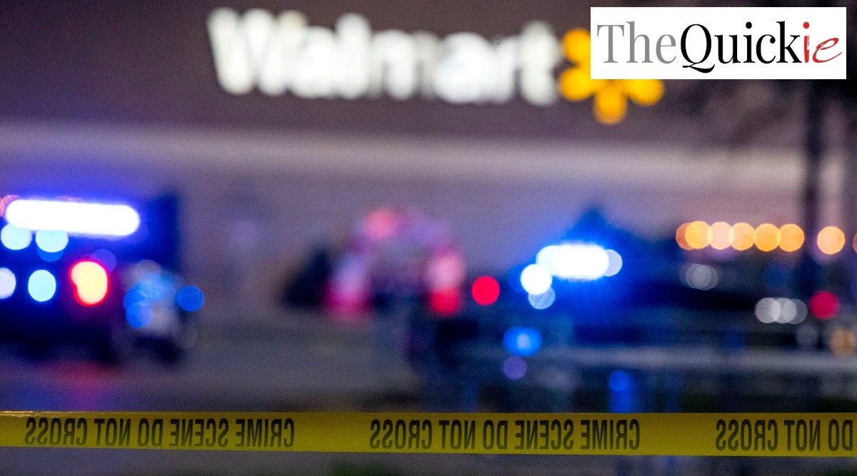 Police tape cordons off the scene of a fatal shooting at Walmart, Virgina. (AP)
