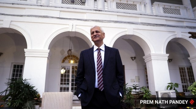 Former Chief Justice of India U U Lalit during a media interaction at his residence in New Delhi on Sunday. (Express photo by Prem Nath Pandey)