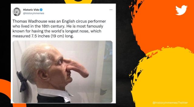 World's longest nose, English circus performer, Thomas Wedders, Thomas Wadhouse, Guinness World Records, circus, bizarre, viral, trending, Indian Express