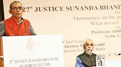 Abhijit Banerjee, Abhijit Banerjee speech, United Kingdom Abhijit Banerjee, Indian Express, India news, current affairs