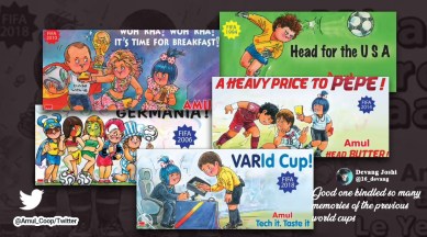 Amul topicals, Amul viral topicals, Amul topical FIFA, Amul 2022 fifa world cup, qatar fifa world cup 2022, throwback amul video fifa football, indian express