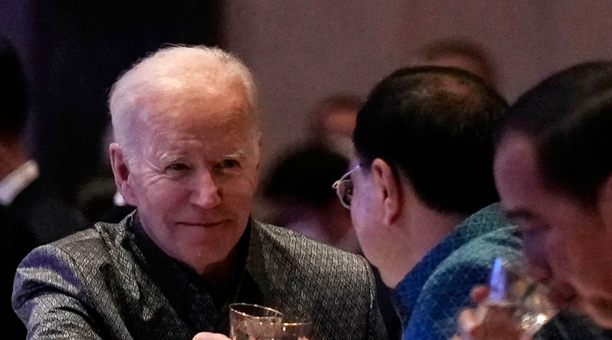 U.S. President Joe Biden with China's Premier Li Keqiang at the Association of Southeast Asian Nations (ASEAN) Gala Dinner, in Phnom Penh, Cambodia (PTI)