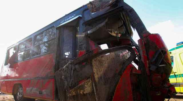 A view of the accident site where a minibus fell into a canal in northern Egypt, according to the Health Ministry in Dakahlia Egypt November 12, 2022. (REUTERS/Stringer)