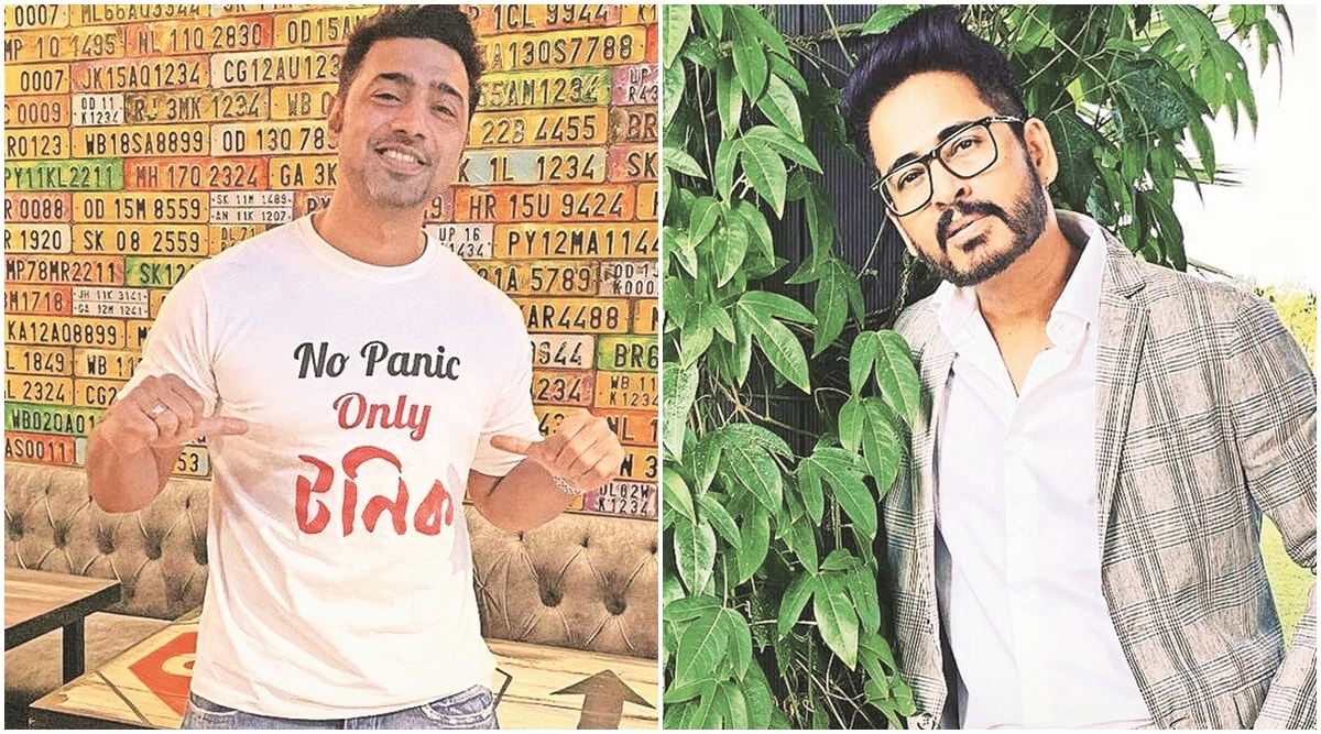 TMC MP Dev (left); BJP MLA Hiraan Chatterjee