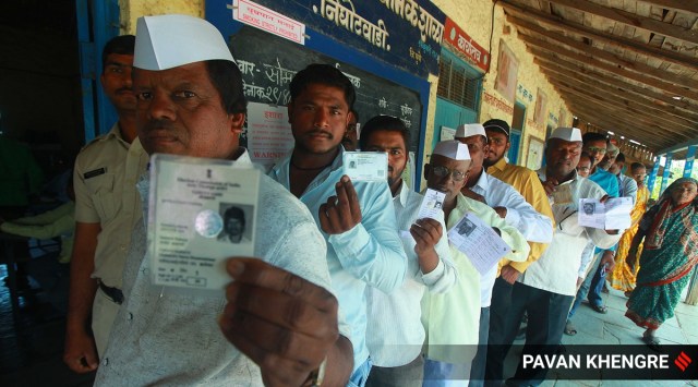 Data of voter turnout figures show Pune is one of the major cities with the lowest voter turnout. (Express Photo by Pavan Khengre)