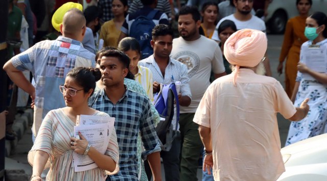 They requested the government to expedite the recruitment process of Naib Tehsildar exam with genuine candidates. (Express Photo by Kamleshwar Singh/Representational)