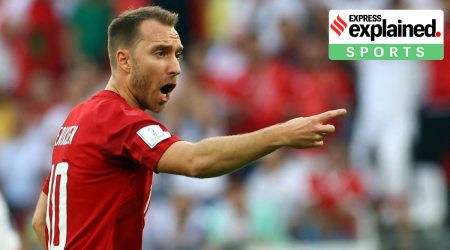 Christian Eriksen reacts during Denmark v Tunisia. (Reuters Photo: Bernadett Szabo)