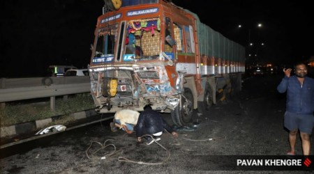 pune truck accident, pune news, indian express