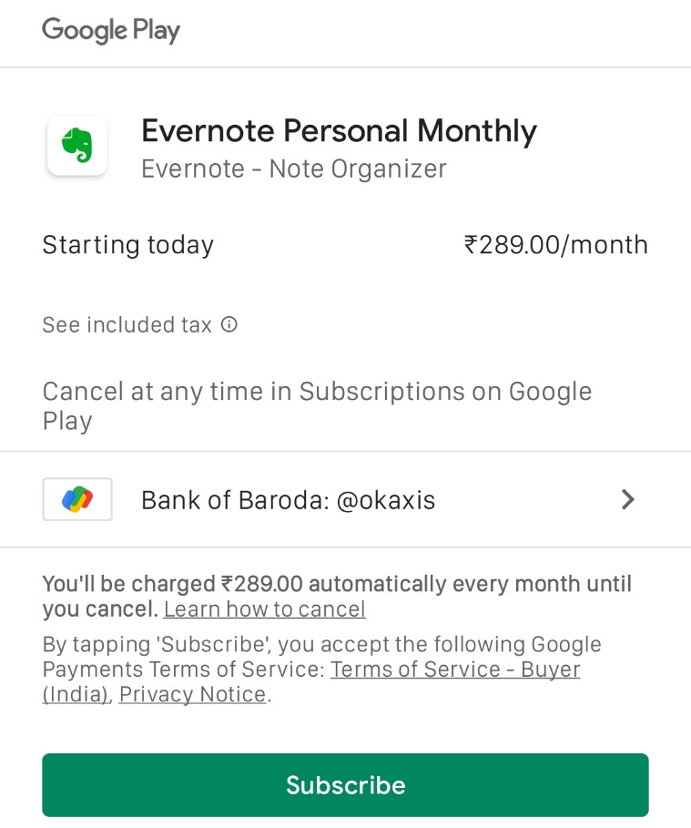 How to use UPI to pay for subscriptions on the Google Play Store