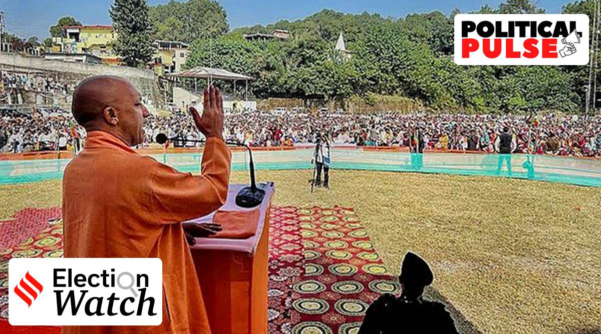 Uttar Pradesh Chief Minister and senior BJP leader Yogi Adityanath addresses a public meeting, in Hamirpur district, Wednesday, Nov. 2, 2022. (PTI Photo)