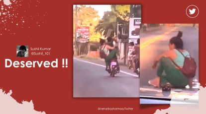 Instant karma': Video shows woman falling down from a bike while trying to  kick another | Trending News,The Indian Express