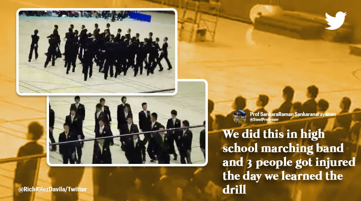 Japan Shuudan koudou synchronised walking, Japan precision walking sport, interesting Japanese traditions, viral videos japan, Nippon Sport Science University, indian express