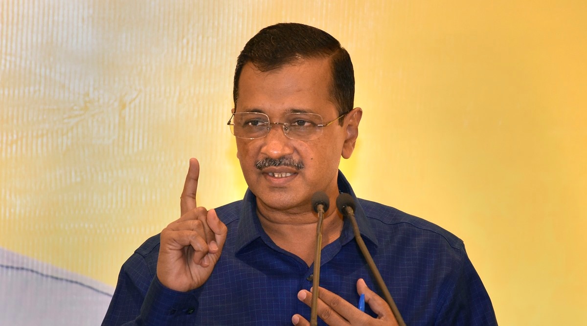 Delhi Chief Minister and Aam Aadmi Party National Convenor Arvind Kejriwal addresses a press conference, in Surat (PTI)