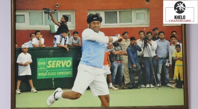 Leander Paes at a coaching clinic at at CLTA tennis stadium in 2012, sector 10 of Chandigarh. Express photo
