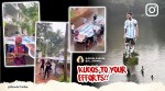 fifa world cup, Lionel Messi, Messi huge cut out in Kerala, world cup, messi fans, messi cut out in river, indian express