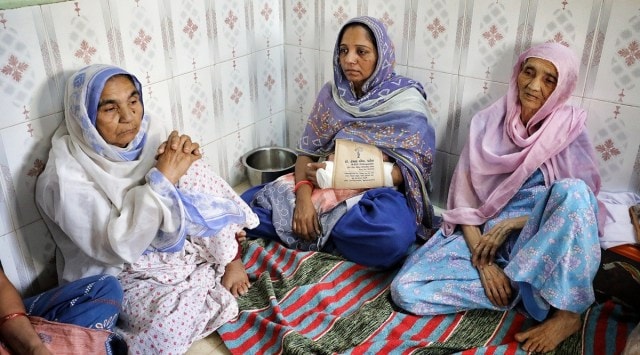 The grieving relatives of a family which lost seven of its members. (Express Photo by Nirmal Harindran)