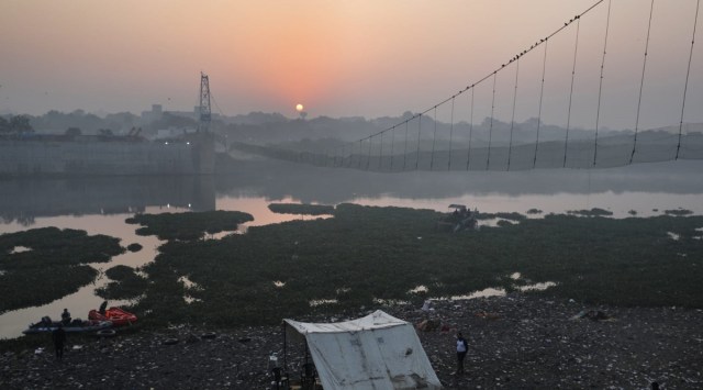 The material procured/used, if its quality was checked, remains to be probed,” Zala said. (Express Photo by Nirmal Harindran)