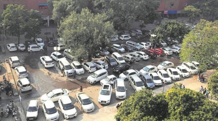 community parking news, chandigarh news, indian express
