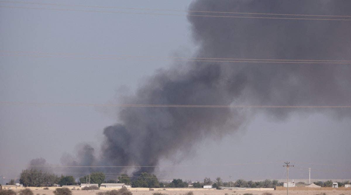 Fire sends smoke over Doha skyline during World Cup in Qatar World