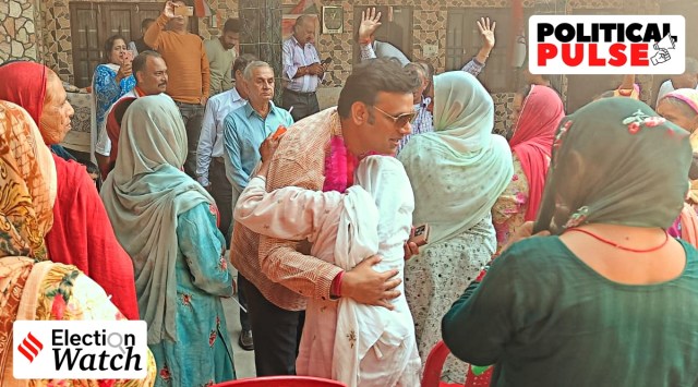 Raghubir Singh Bali meeting villagers in Nagrota Bagwan, Himachal Pradesh. (Twitter/@irsbalihp)