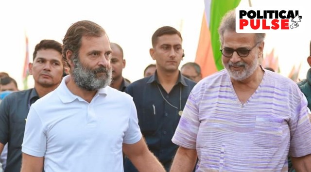 Mahatma Gandhi's kin Tushar Gandhi joined Rahul Gandhi in his Bharat Jodo Yatra on Friday. (Twitter/@kcvenugopalmp)