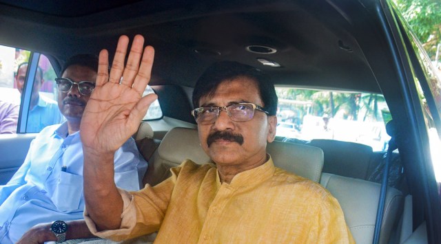 Shiv Sena (Uddhav Balasaheb Thackeray) leader Sanjay Raut leaves his residence to meet party chief Uddhav Thackeray, in Mumbai (PTI)