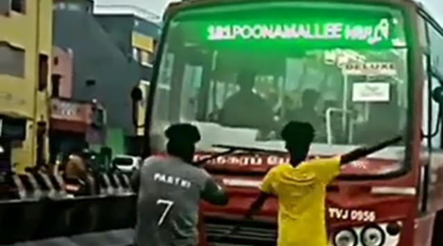 After netizens on Twitter alerted the Chennai police to the video on Wednesday, they replied to the tweet saying that “strict action” had been initiated against the youngsters. (Screenshot/Source: @krajesh4u/Twitter)