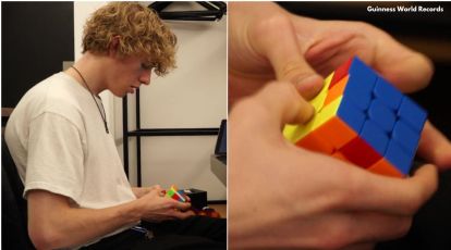 Professional speedcuber breaks world record on Rubik's cube