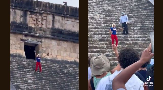 What Happened To The Woman Who Climbed The Mayan Pyramid Woman booed and heckled by a crowd after she climbs Mayan pyramid