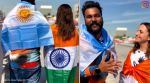 Argentina woman wears Indian flag, argentina, football fan, fifa world cup, indian express