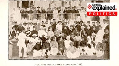 Congress members pose for a photo in its first session.
