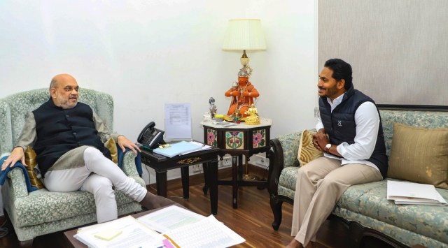  Andhra Pradesh Chief Minister YS Jagan Mohan Reddy calls on Union Home Minister Amit Shah, in New Delhi, Thursday, Dec. 29, 2022. (PTI Photo)  