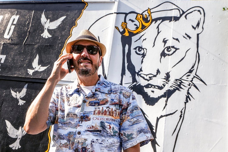 street mural, street mural LA, mountain lion street mural, P-22 celebrated mountain lion, artwork, indian express news