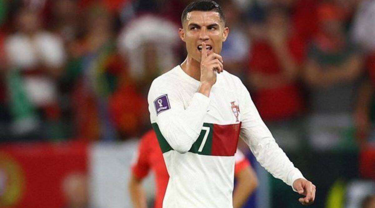 Cristiano Ronaldo on the bench in the match with Switzerland